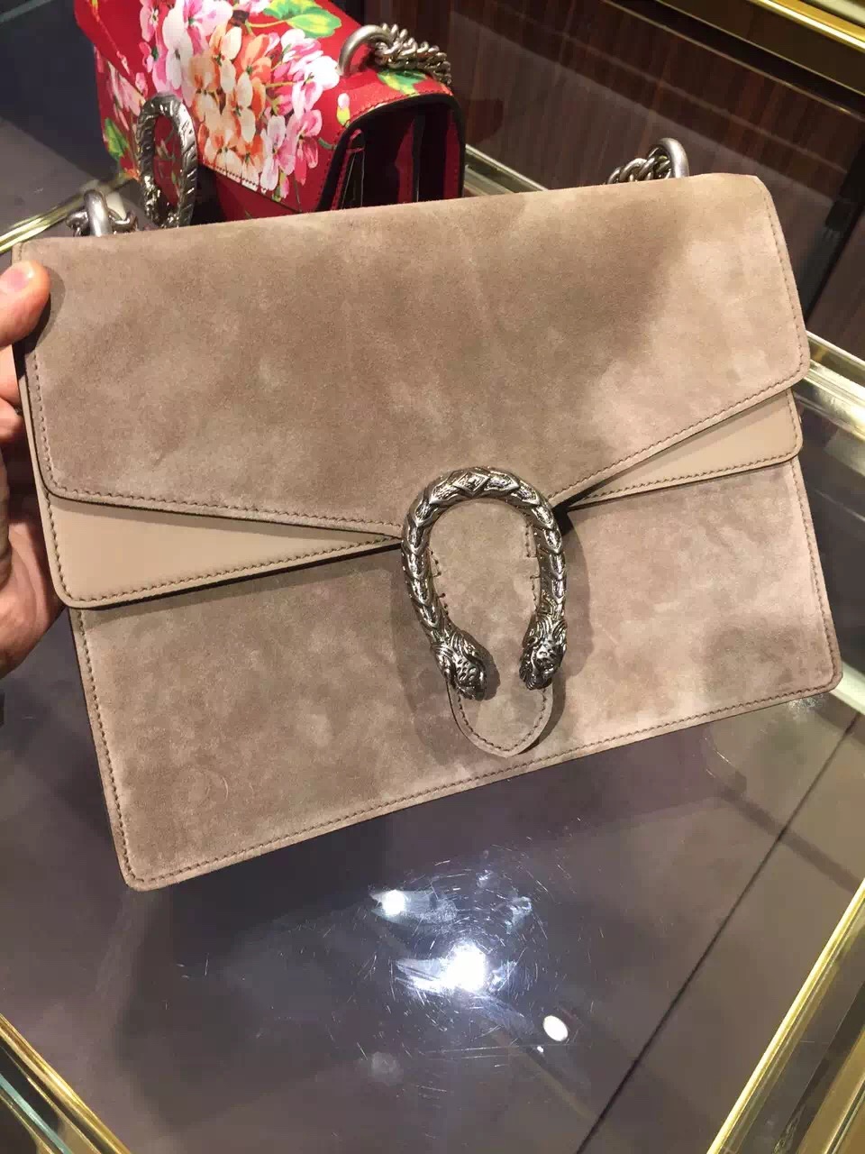 Gucci Dionysus Suede Shoulder Bag 403348 CEMMN 2807 Taupe
